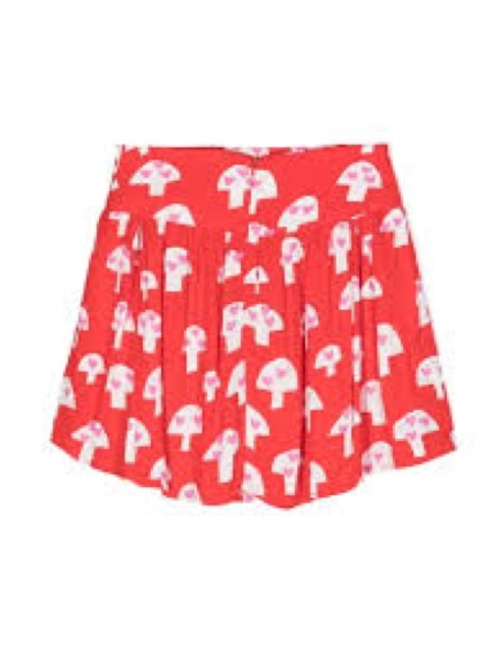 Stella McCartney Red Skater Mini Skirt with White Mushroom Print 4yrs